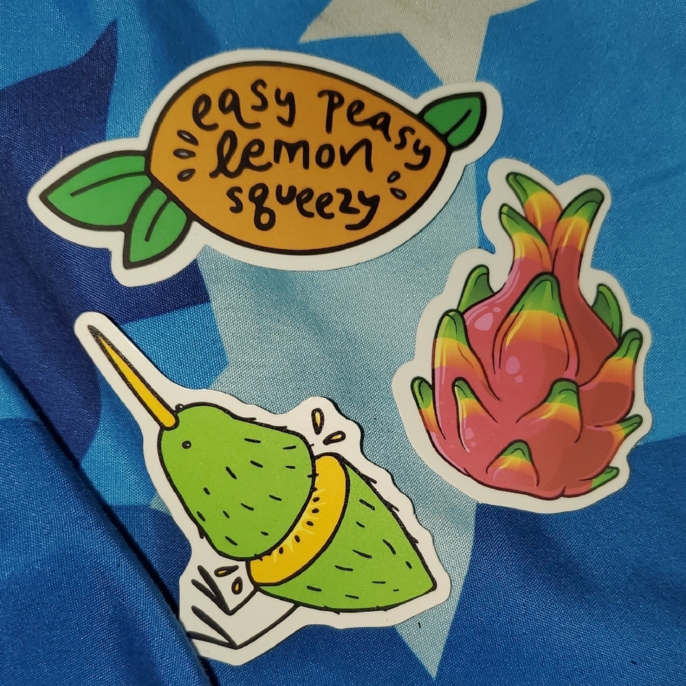 🌈FREE W/BUNDLE🌈 Set Of 3 Fruit-Themed Stickers